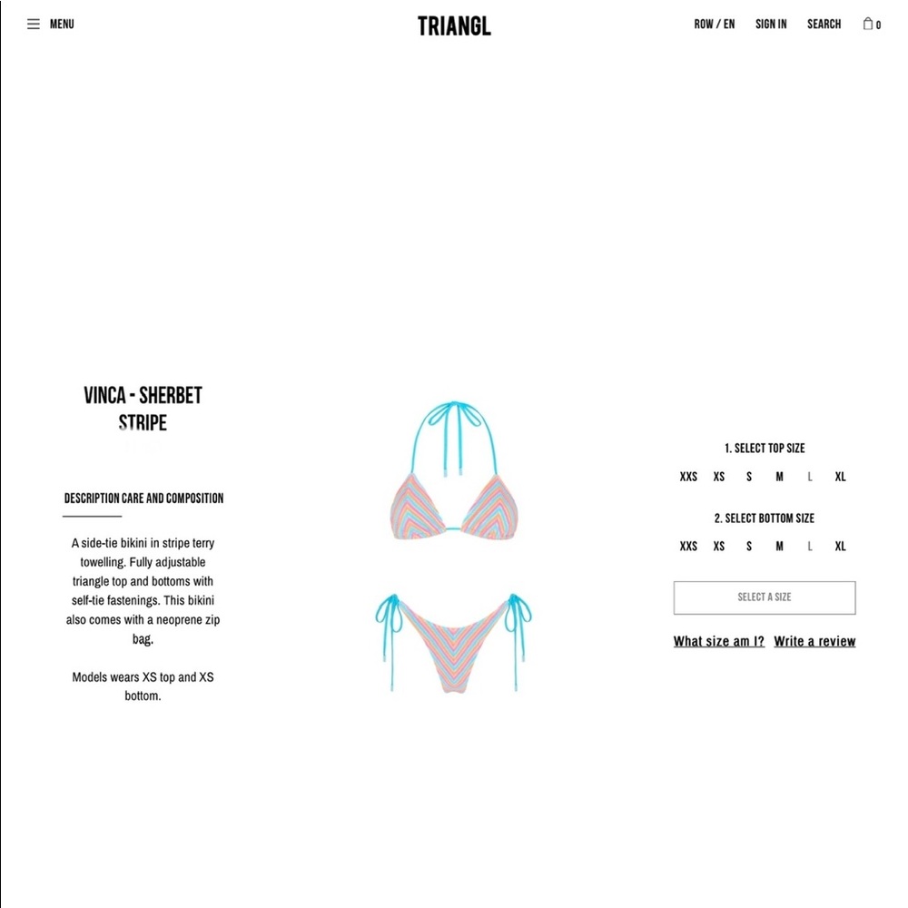 Triangl Vinca Bikini - Sherbet Stripe